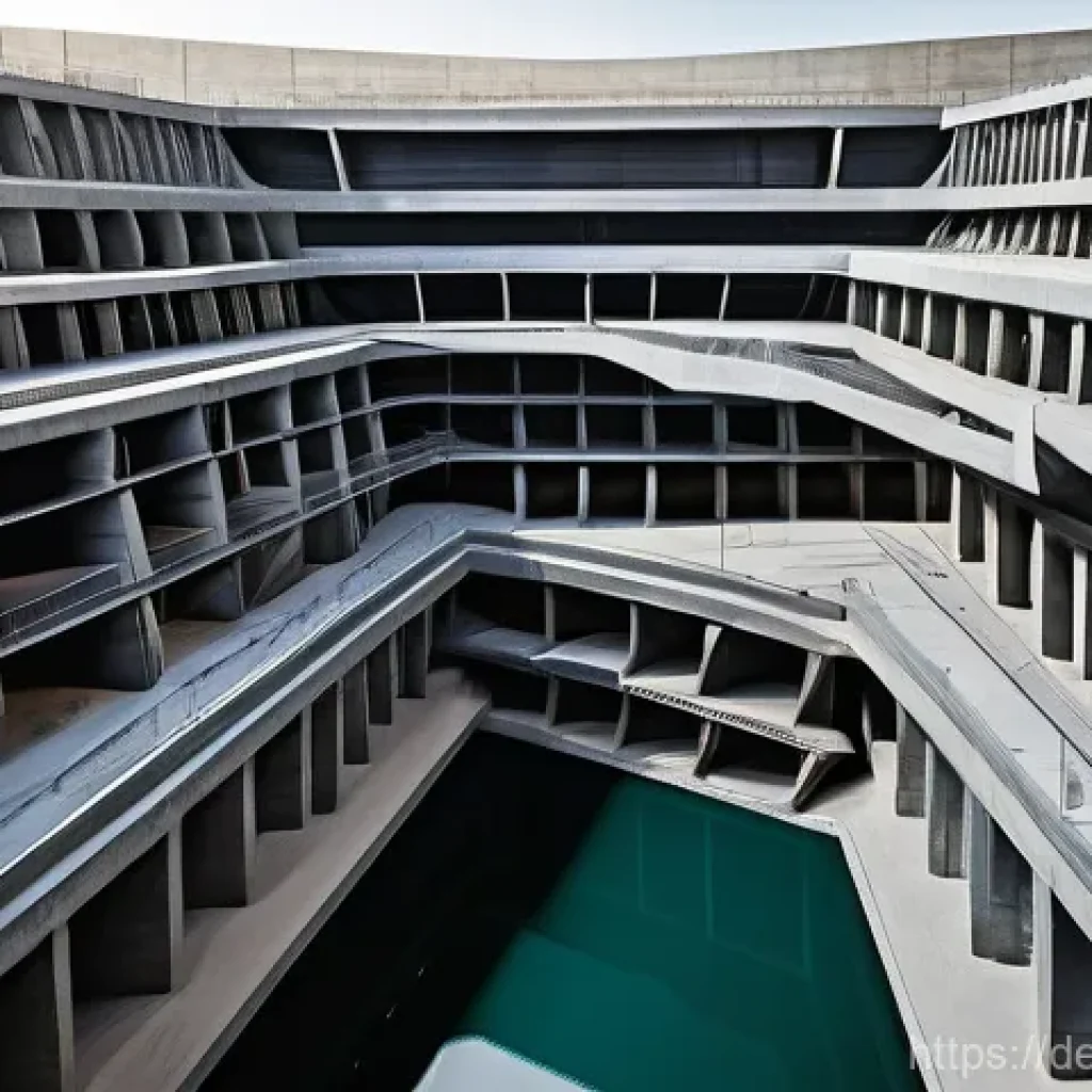 원자력 발전소 설계와 운영 사례 - **Massive Underground Foundations of a Next-Generation Nuclear Power Plant.**
    A high-angle, deta...