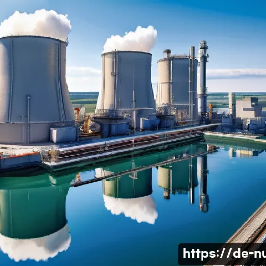 원자력 엔지니어 초보를 위한 가이드 - A detailed cross-sectional illustration of a modern Light Water Reactor (LWR) nuclear power plant, s...