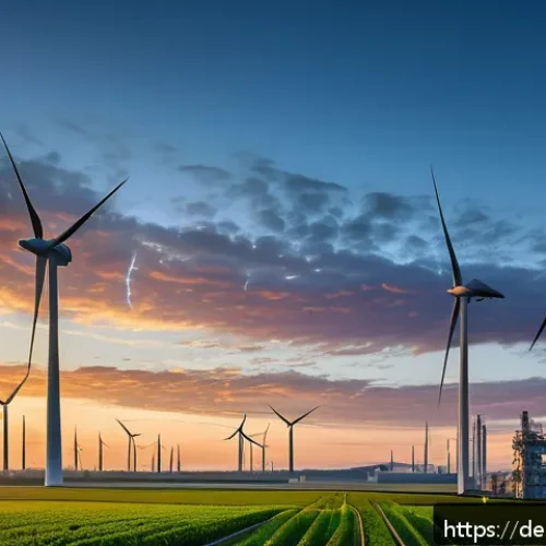 Home 33 원자력 발전과 재생에너지의 협력 - A modern German energy landscape showcasing a hybrid power grid at sunset, featuring advanced nuclea...